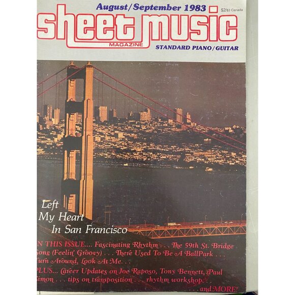 6 Sheet Music Magazines 1983 Piano Guitar Emphera - Picture 2 of 7